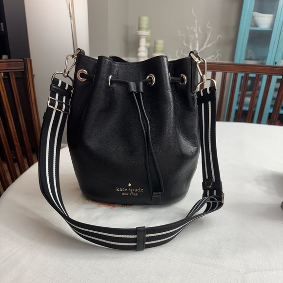 Kate Spade Black Drawstring Bucket Bag - Picture 1 of 12
